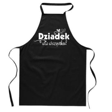 KUHINJSKA PREGAČA crna DJED ZNA poklon za Djedov dan FA_433_cz