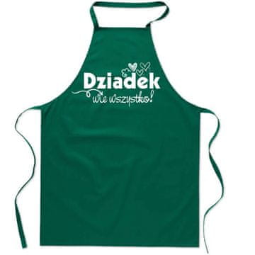KUHINJSKA PREGAČA zelena DJED ZNA poklon za Djedov dan FA_433_z