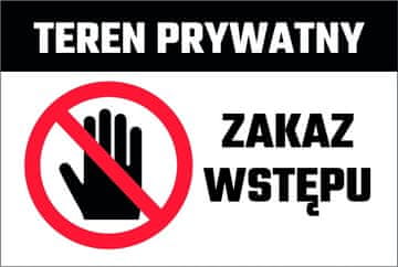 Znak Zabranjen ulaz 20x30 cm PVC T029