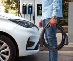 Platinet PEVC7KW5B prijenosni kabel za punjenje električnih vozila, 7,4 kW, 32 A, 5 m, crno-bijeli