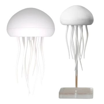 Netscroll LED meduza noćna lampa s lebdećim lovkama, RGB promjenom boja, zvučnom aktivacijom i USB punjenjem, sigurna za djecu i odrasle, Jelly