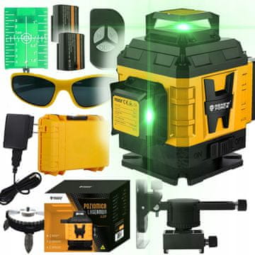 Dexxer Akumulatorski laserski nivelir s 16 linija i 360° LCD zaslonom, zeleni, 2x 2400 mAh, LL27P RASPRODAJA