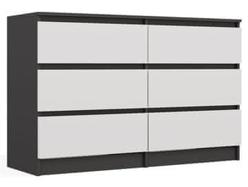 Topeshop Malwa M6 120 Komoda ANTRACIT / BIJELA