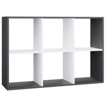 Topeshop Malax 2X3 ANTRACITNO BIJELA Polica