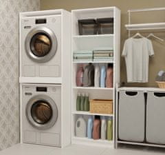 Topeshop POLA TWIN Bijeli ormarić za perilicu i sušilicu rublja