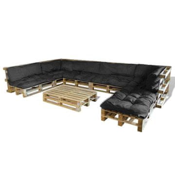 Vidaxl Jastučić za paletni kauč 13 szt. Siva 120 x 80 x 10 cm tkanina