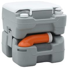 Vidaxl Kamperski WC Siva i bijela 41,5 x 36,5 x 37,5 cm Polietilen