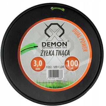 Rezna nit za trimere, trimer za travu, 3,0 mm, 100 m, ojačana zvijezda, demon