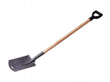 Ravna lopata V-plus s lakiranom drvenom drškom 128 cm verkatto