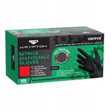 Crne nitrilne rukavice s hvataljkom L /kripton/