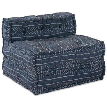 Vidaxl Modularna sofa Indigo Print 70 x 70 x 56 cm Tkanina