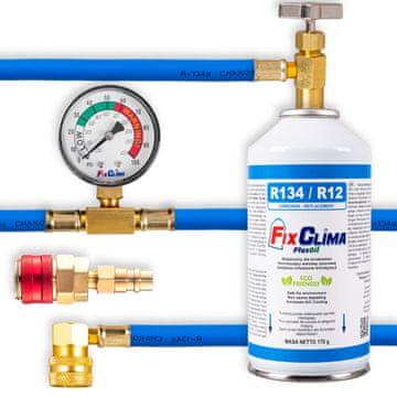 KOMPLET ZA PUNJENJE KLIMA UREĐAJA R134A + ADAPTER