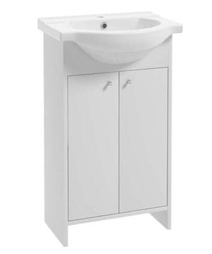 Deftrans Kupaonski ormarić s umivaonikom 50 cm, stojeći, bijeli, Diana