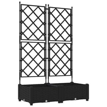 Vidaxl Vrtna saksija 2 szt. Crna 80 x 40 x 125,5 cm Plastika