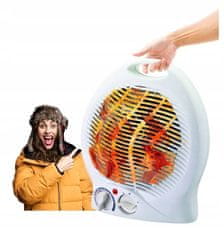Nergis Električni grijač s ventilatorom 2000 W, bijeli
