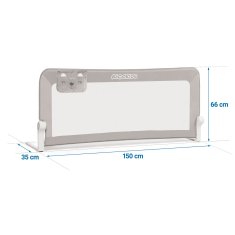 Nukido Zaštitna ograda za krevet 150 x 66 x 35 cm siva