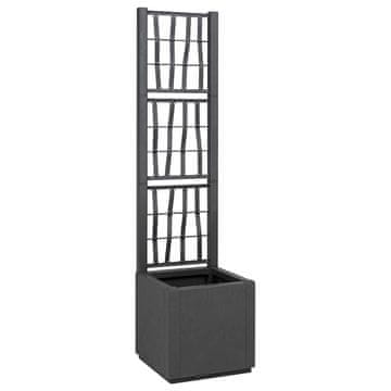 Vidaxl Vrtni saksija s rešetkom Tamnosiva 36 x 36 x 140 cm PP