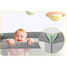 Ricokids Putni krevetić 125 x 65 x 78 cm RK-240 sivo-mentaste boje