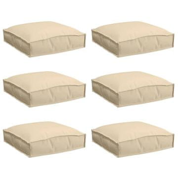 Vidaxl Jastuk 6 pcs Bež 40 x 40 x 8 cm Oxford tkanina