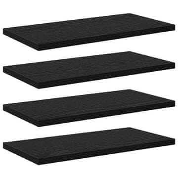 Vidaxl Police za knjige 4 pcs Crna 40 x 20 x 1,5 cm Konstruirano drvo