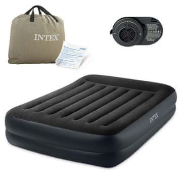 Intex Madrac na napuhavanje 203x152x42 cm s ugrađenom električnom pumpom 64124