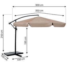 Plonos Sklopivi vrtni suncobran, 8 segmenata, 350 cm, s navlakom, PL-881