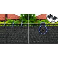 Plonos Mreža za sjenu 1,2 x 50 m 140 g/m2 + 50 stezaljki siva