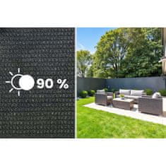 Plonos Mreža za sjenu 1,2 x 50 m 140 g/m2 + 50 stezaljki siva