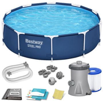 Bestway Vrtni bazen s okvirom 305 x 76 cm 8-u-1 56679