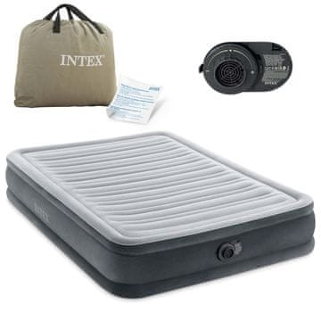 Intex Madrac na napuhavanje 191x137x33 cm s ugrađenom električnom pumpom 67768ND