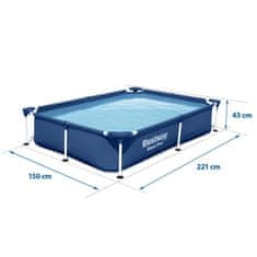 Bestway Pravokutni bazen s okvirom 221x150x43 cm 16-u-1 56401N