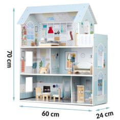 Ricokids Velika drvena kućica za lutke na 3 kata Ricokids RK-878