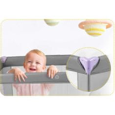 Ricokids Putni krevetić 125 x 65 x 78 cm RK-240 sivo-lavanda