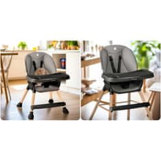 Nukido Tilo stolica za hranjenje, siva i crna