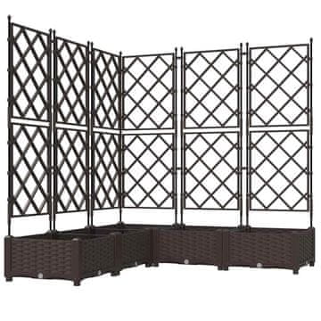 Vidaxl Vrtna saksija 5 szt. Smeđa 120 x 120 x 125,5 cm Plastika