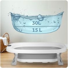 Ricokids Sklopiva kada za djecu, dojenčad s termometrom i umetkom Ricokids RK-287 bijela i siva