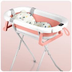 Ricokids Sklopiva kada za djecu, dojenčad s okvirom, termometrom i umetkom Ricokids RK-287 bijela i roza