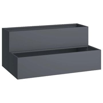 Vidaxl Vrtna saksija Antracit 100 x 60 x 45 cm Čelična vrata