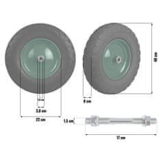 Humberg Kotač za kolica bez zračnica 4.00-8 crno-zeleni