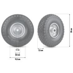 Humberg Kotač za kolica bez zračnica 3.00-4 crno-srebrni