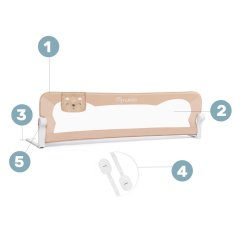 Nukido Zaštitna ograda za krevet 150 x 42 x 35 cm bež