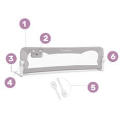 Nukido Zaštitna ograda za krevet 180 x 42 x 35 cm siva