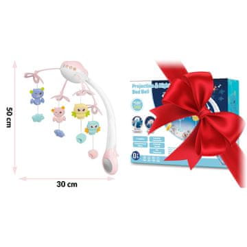 Ricokids Vrtuljak za dječji krevetić s projektorom RK-813 ružičaste boje