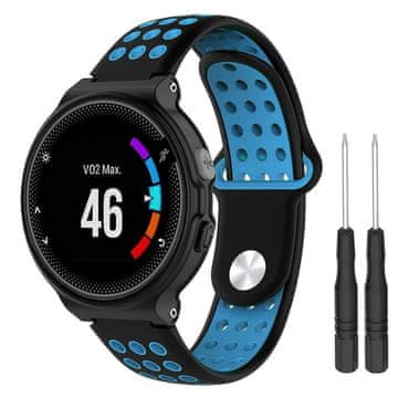 BStrap Silicone Sport remen za Garmin Forerunner 235, black/blue