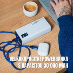 BOT Powerbank velikog kapaciteta P12 30000mAh 22.5W bijela