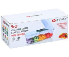 Alpina Višenamjenski sjeckalica za hranu, ručna, 6 oštrica, bijela