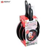 Alpina set tava za prženje, aluminij, 3 dijela