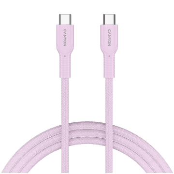 Canyon OnWire 60CL kabel, USB-C na USB-C, 60 W, ružičasti (CND-CCAP60AB10PK)