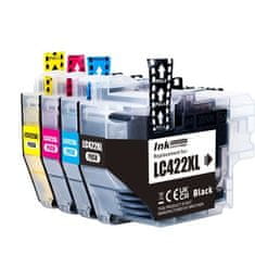 Toner123 Komplet Brother LC422XLVAL (BK, C, M, Y) / MFC-J5340DW, MFC-J5345DW, MFC-J5740DW, MFC-J6540DW, MFC-J6940DW zamjenske tinte (4) - crna XL, cijan XL, magenta XL, žuta XL