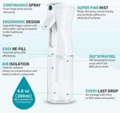 Netscroll Višenamjenski kuhinjski raspršivač za ulje, ocat i druge tekućine LiquidSprayer, 200 ml, bez BPA, za salate, pečenje i airfryer, LiquidSprayer